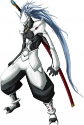 BlazBlue - Haku-Men Haku-Men is a god damn monster. His attacks are brutal and 1 high level combo can kill you from full health. Fear him.